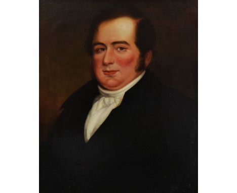 ENGLISH SCHOOL oil on canvas - early nineteenth century head and shoulders portrait of a gentleman, 58 x 48cms