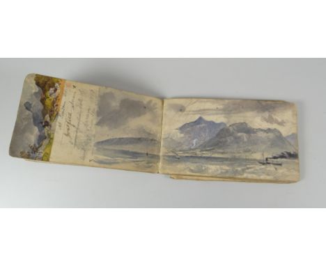 ROBERT COOPER watercolours and drawings within sketch book - Scottish Highlands landscape with some location titles and many 
