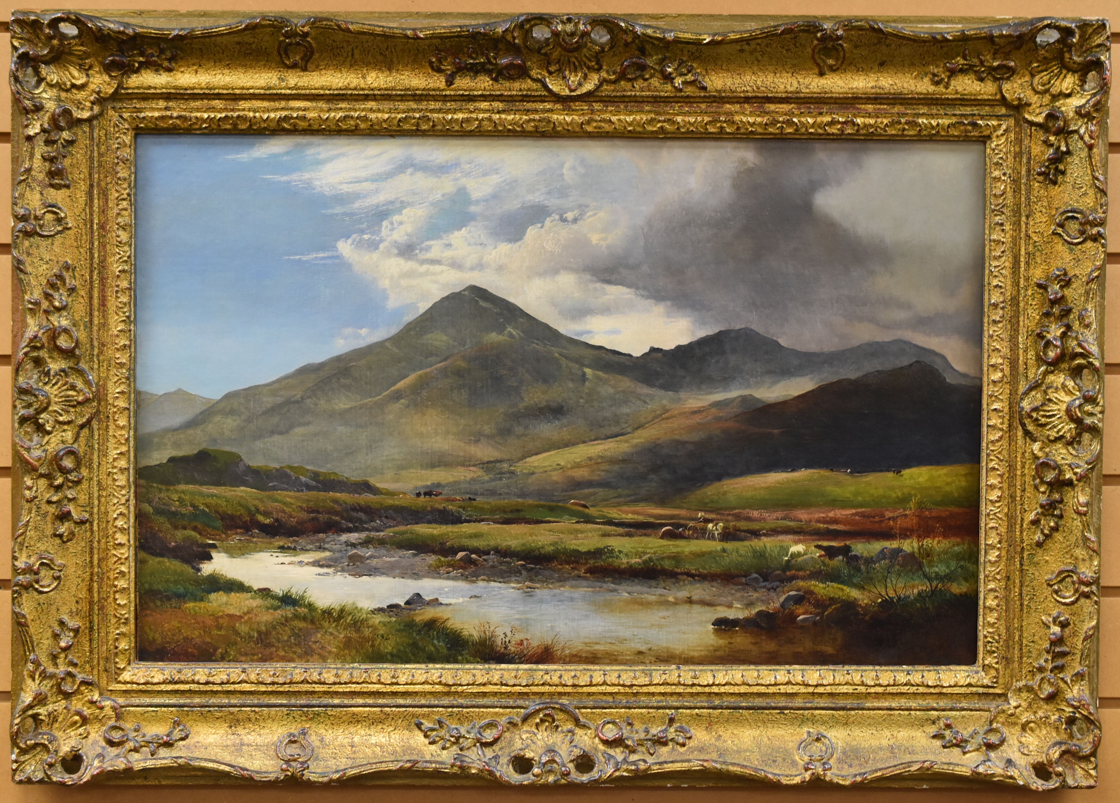 SIDNEY RICHARD PERCY oil on canvas sunlit mountain landscape with