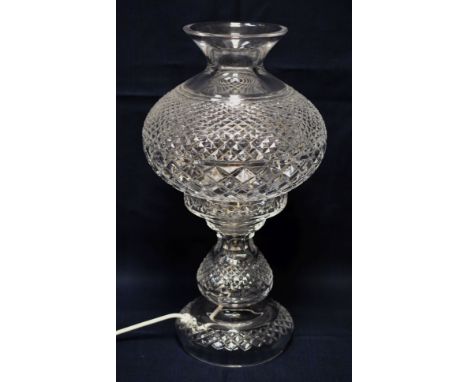 A CUT-GLASS TABLE LAMP, 48cms high Condition Report: no problems with this item