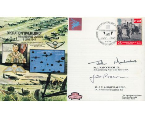 MR. J. Maddocks CBE DL and MR. J. C. A. Roseveare DSO signed OPERATION OVERLORD 6th AIRBORNE DEVISION 6 June 1944. First day 
