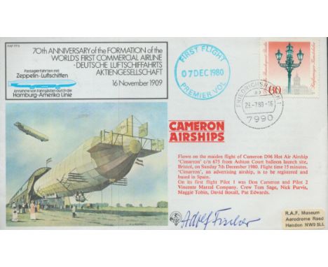 FF8c Zeppelin Signed Adolf Fischer Zeppelin Crew member Hindenburg in 1937 Personally Signed. Adolf Fischer Zeppelin Engine M