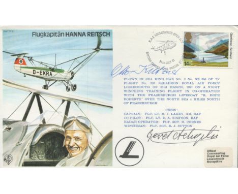 TP15c Flown Test Pilot Hanna Reitsch Signed Gerd Achgelis & Otto Kutzner Ace Personally Signed by FlugKapitan Gerd Achgelis, 