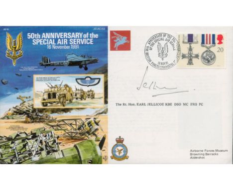 The Rt. Hon. Earl Jellicoe KBE DSO MC FRS PC signed 50th Anniversary of the Special Air Service 16 November 1991. First Day o