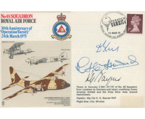 Sqdn Ldr George Howard A. E, Cpt Donald Willis and Wg Cmr K. G Baynes signed No48 Squadron Royal Air Force 30th Anniversary o