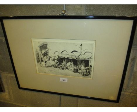 Lionel Lindsay, 1874-1961, Etching, The Barber of Bossada 