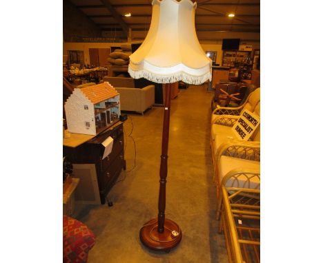 Turned Pillar Standard Lamp with Shade 