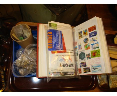 Two Albums of Stamps, First Day Covers and Coins 