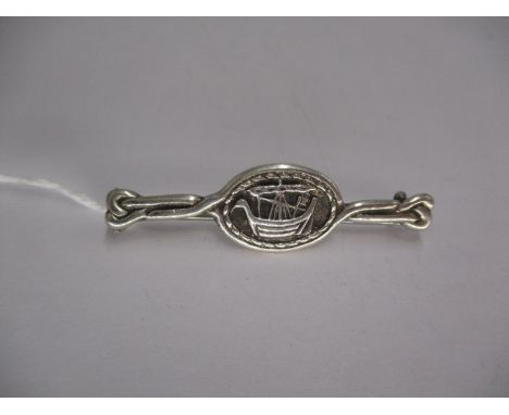 Medlock &amp; Craik Scottish Silver Brooch with Iona Pattern Viking Gallery, Makers Mark M &amp; C, stamped INVSS, Hallmarked