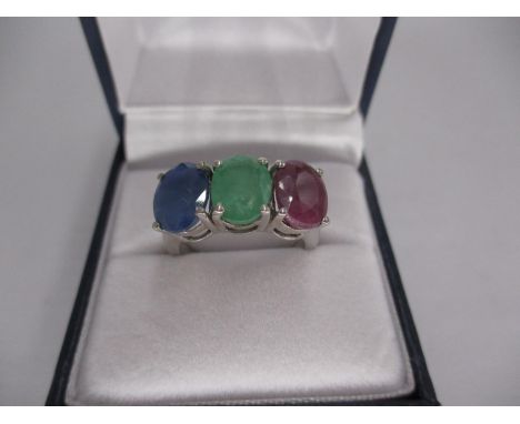 Ruby, Emerald and Sapphire Ring 