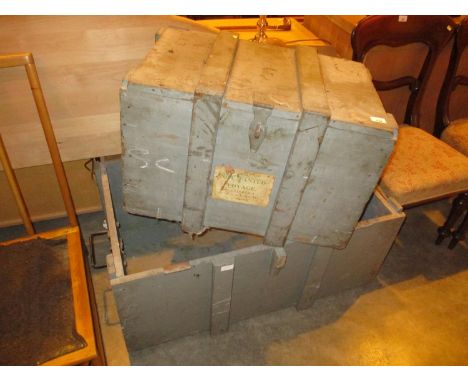 Vintage Shipping Trunk and Trunk Base 