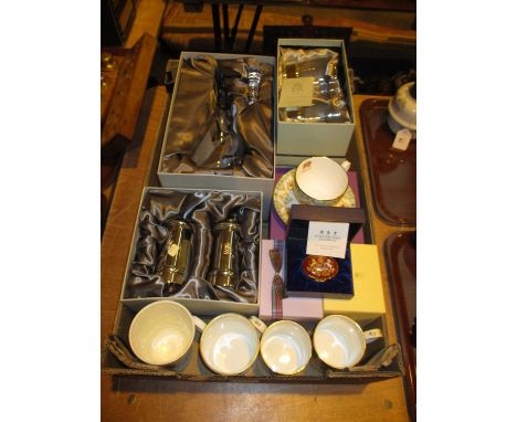 EIIR Christmas 2009 Decanter, 2 Pairs of 2010 Tumblers, 2011 Salt &amp; Pepper, Halcyon Days Enamel Pill Box and Other Royal 