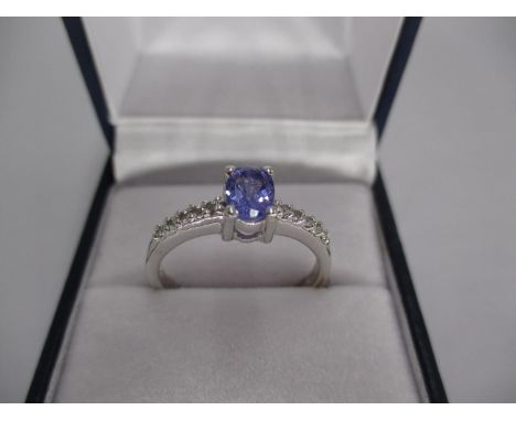 Tanzanite and White Topaz Ring 