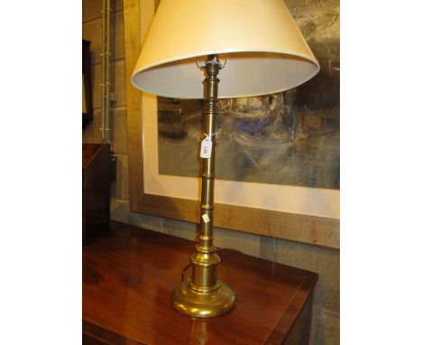 Brass Pillar Table Lamp with Shade 