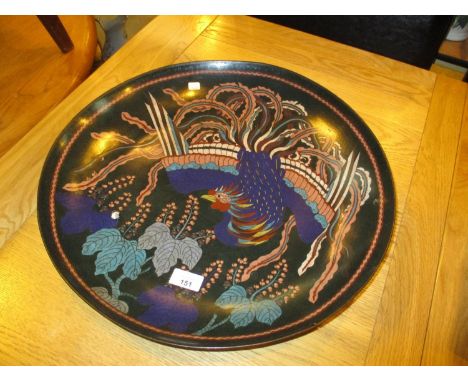Cloisonne Enamel Bird of Paradise Plaque, 46cm 