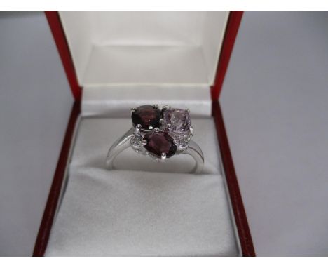 Mixed Gemstone and Diamond Ring 