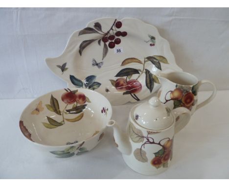 Spode Fruit Haven bowl, teapot, jug and plate (4) 