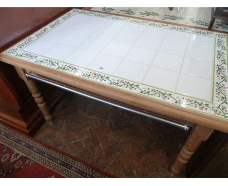 Pine tile top kitchen table 