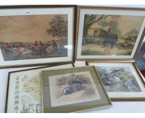 Prints - Countryside, hunting etc (5) 