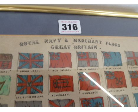 Framed print - Royal Navy and Merchant Flags Great Britain 