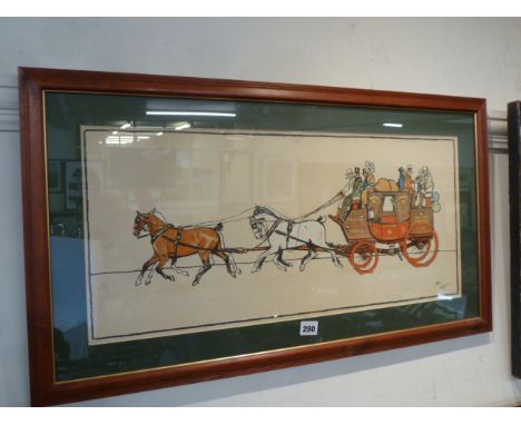 Coaching print - London to Plymouth - Cecil Aldin 