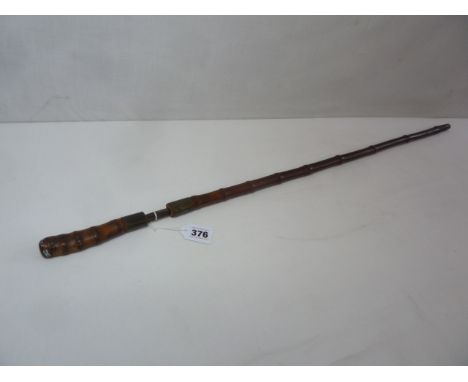 Brass Collared bamboo cane sword stick - blade stamped Solingen  