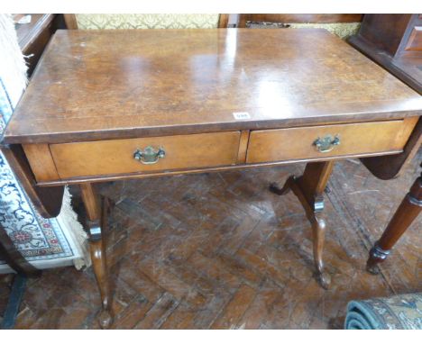 Early 20thC walnut and mahogany sofa table 