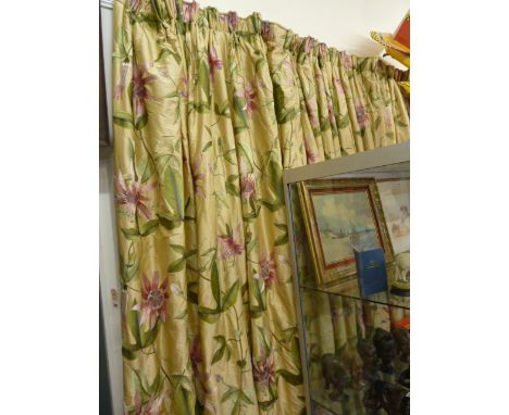 2 Pairs quality silk curtains and pelmets 
