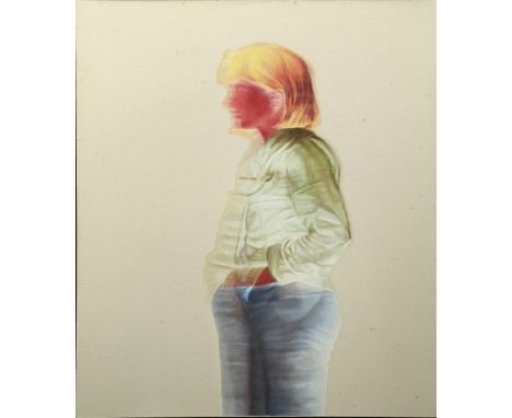 Camille Nao Katsuragi (Japanese, 1974-2003), Standing on the Dateline, triptych oil on canvas