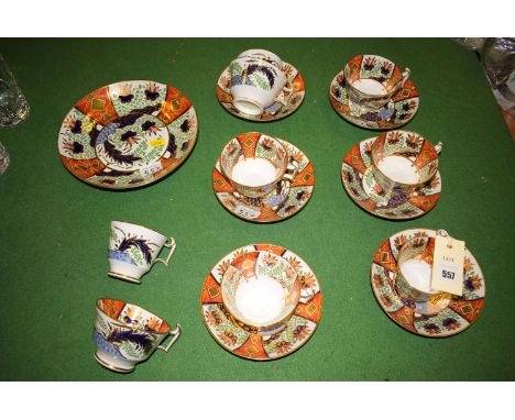 An early 19th Century Spode pattern no. 2213 part tea set in Imari decoration.