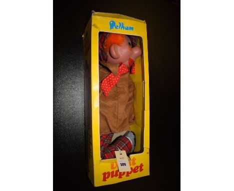 A Walter V8 Pelham puppet, in original box.
