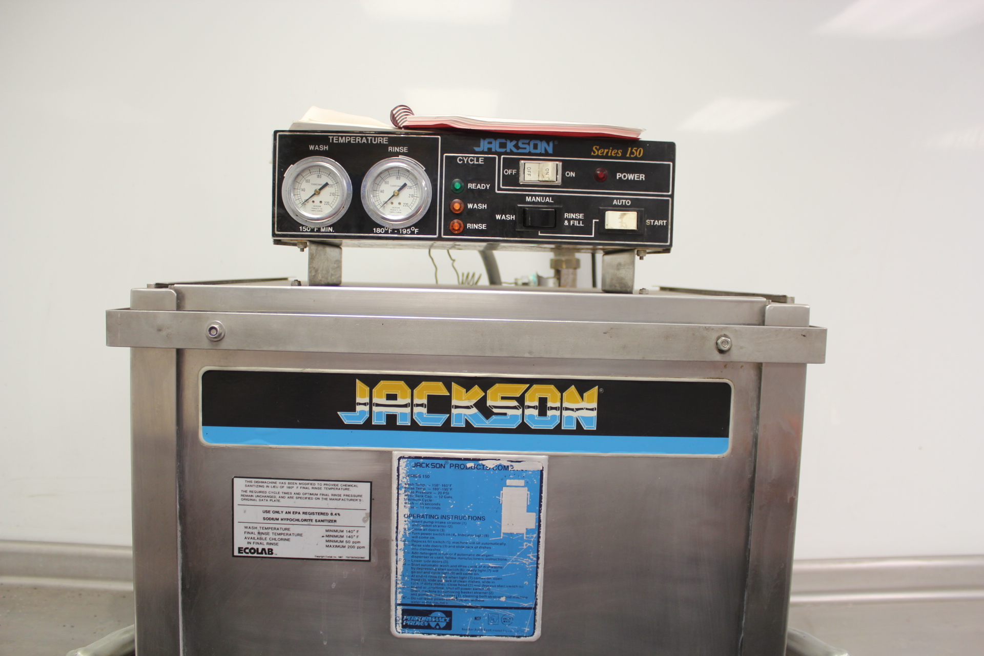 Jackson Commercial Dishwasher model 150 with water heater and complete