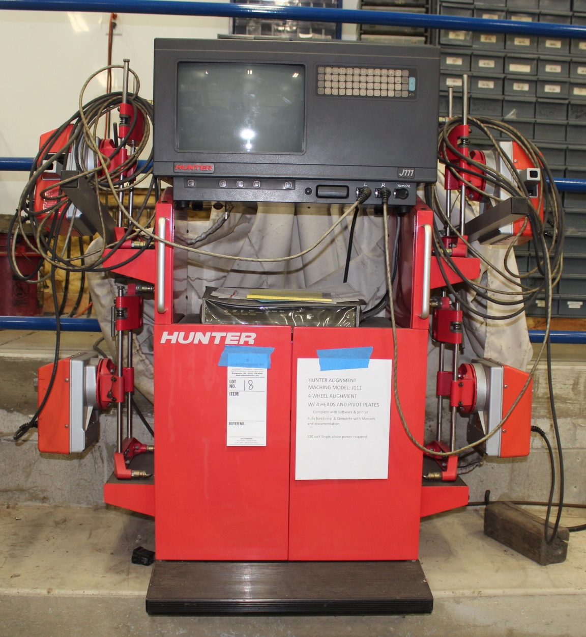 Hunter Alignment Maching Model J111 4 Wheel alignment with 4 heads and ...