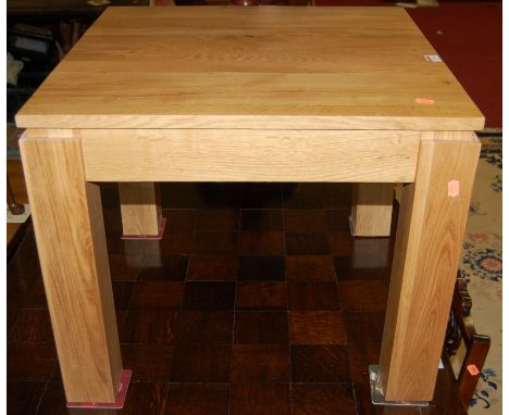 A contemporary light oak square low occasional table, w.60cm