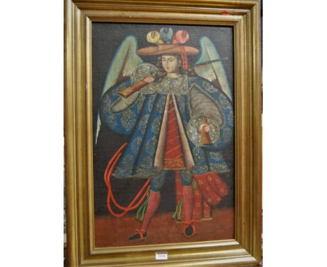 A pair of mediaeval style portrait studies, oil on board, each 60 x 42cm
