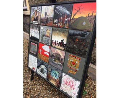 Bury St Edmunds WWI Centenary Art Trail panel pictures; two 4ft square display boards featuring 32 paintings created by twent