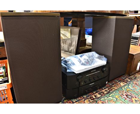 A Marantz hi-fi stereo separates system comprising a CD5000 CD player, PM7003 integrated amplifier and a pair of Mordaunt Sho
