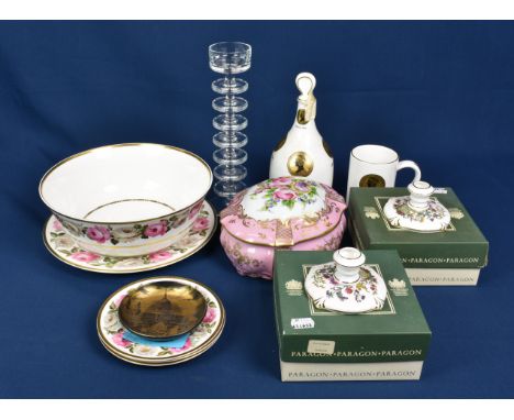 A small collection to include Royal Worcester Royal Garden pattern plates and bowl, a Portmeirion pin dish with St Pauls desi