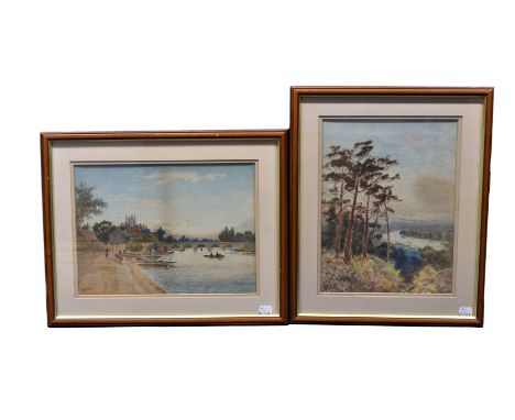 Two Edwardian watercolour signed R Allen - one of Henley  