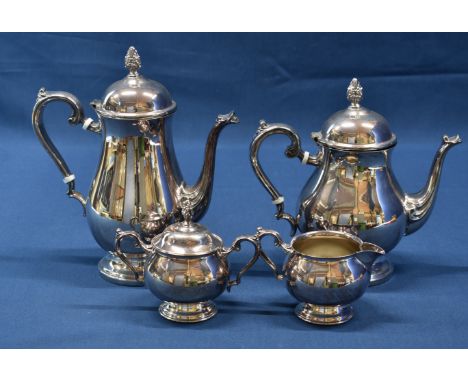 A four piece silver plated coffee and tea service.  
