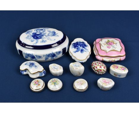 A collection of Limoges porcelain trinket/jewellery boxes of varying sizes, dates and forms. (11)  