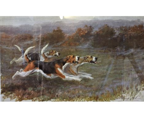 Two prints of hunting dogs by Maud Earl, signed in pencil to lower left, published by the Berlin Photographic Company  