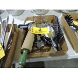 Rolling pin, scoops, graters, measuring cups.