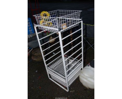 A basket shelf unit.