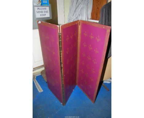 A three fold screen, each panel 4' high x 20" wide.