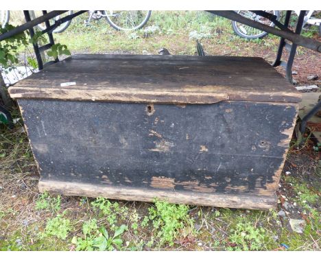 A wooden Trunk, 30'' wide x 16'' deep x 14'' high.