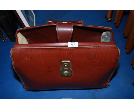 A leather briefcase.