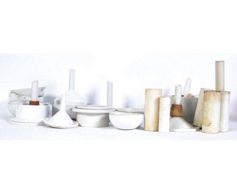 A collection of Industrial Laboratory ceramic equipment to include items of various sizes and shapes to include piping and fu