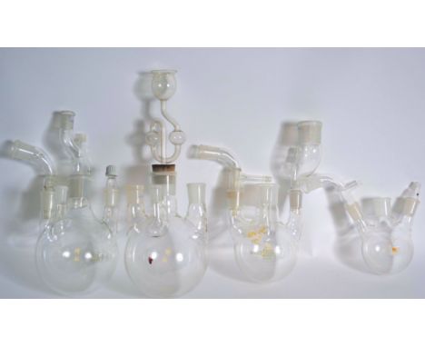 A collection of Industrial Laboratory equipment glass bottles - bulbous vials etc ( see illustrations ) ideal as upcycled lig
