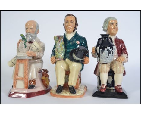A collection of six limited edition ceramic Toby Jugs by Kevin Francis all pertaining to famous potters to include two Josiah